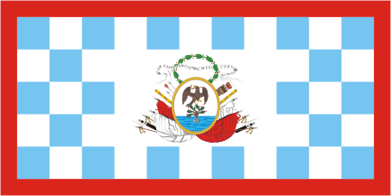 [War flag of the self-proclaimed América mexicana in 1815. By Juan Manuel Gabino Villascán]